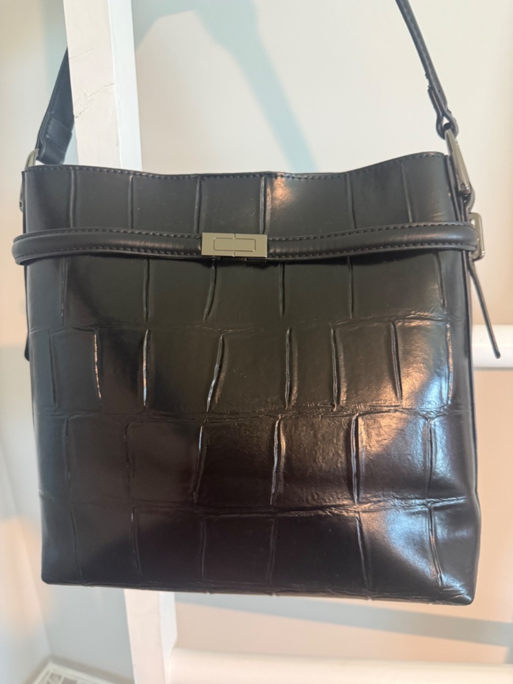 Steve Madden Black Leather Shoulder Bag - Picture 7 of 8